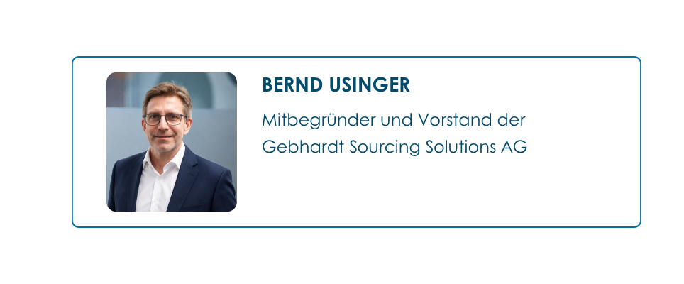 Bernd Usinger, Mitbegründer und Vorstand der GEBHARDT Sourcing Solutions AG